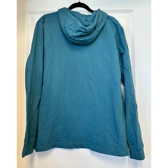 California Shirt Co Henley Hoodie Mens Large Hooded Long Sleeve Shirt Green - Picture 2 of 5